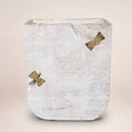 White Wood Pot Planter on a white background
