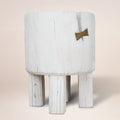 White Wood Pot Planter on a white background