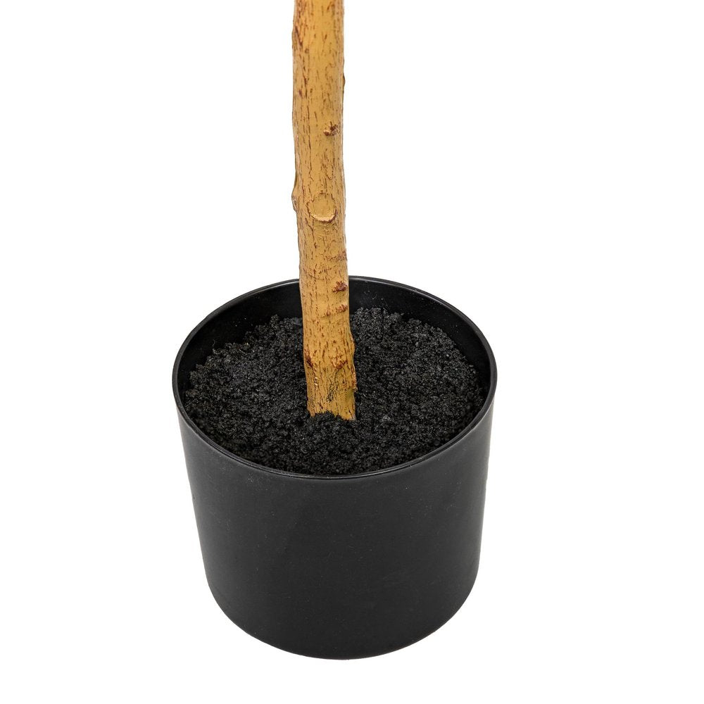 Set of Two 72" Green Artificial Olive Trees in a Black Pots