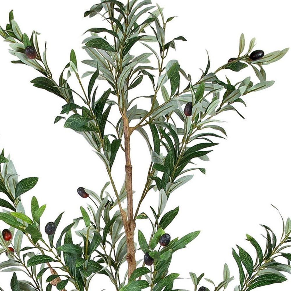84" Green Olive Artificial Tree in a Black Pot on a white background