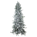 8' Slender Flocked Pine Christmas Tree on a white background