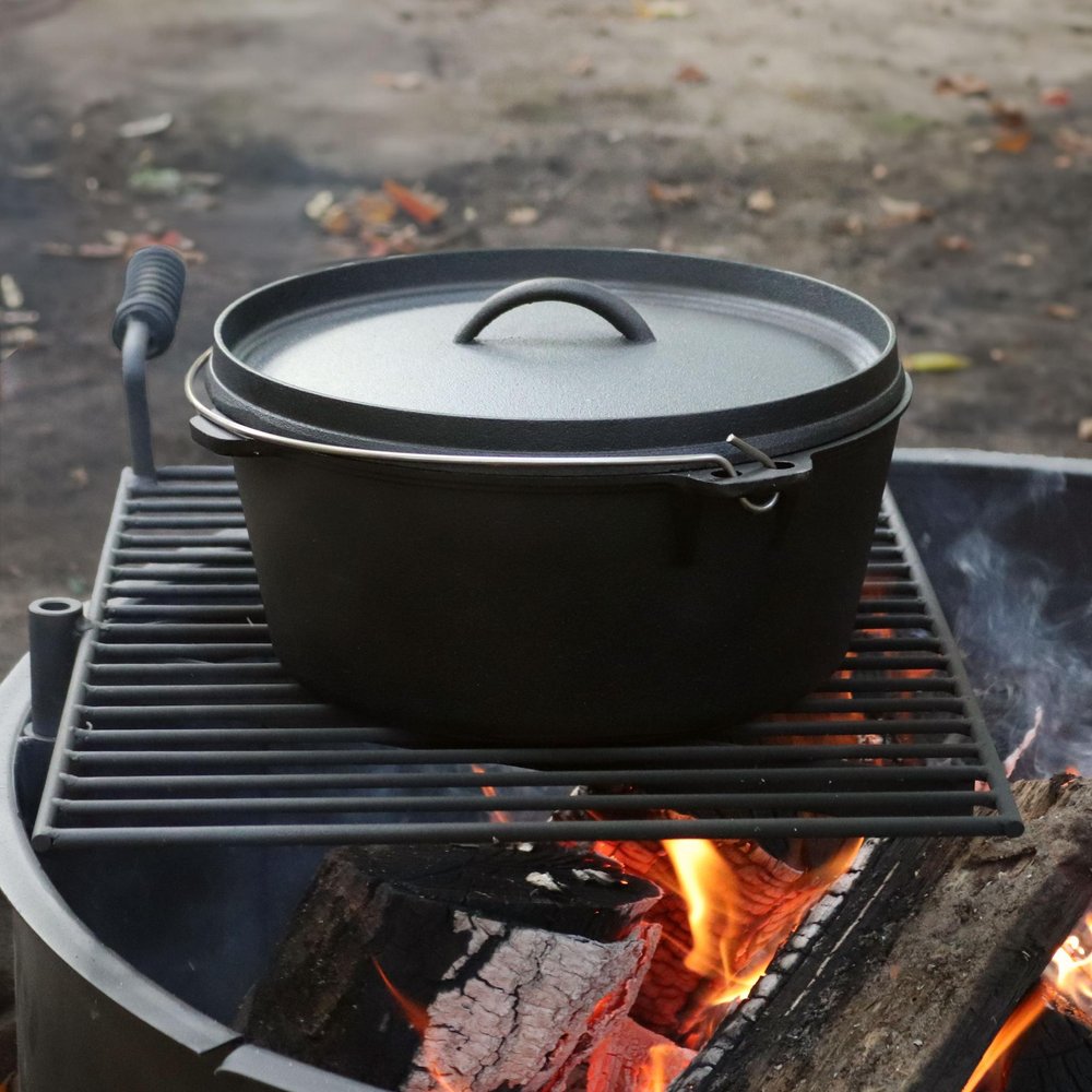 12" Black Cast Iron Dutch Oven Stock Pot