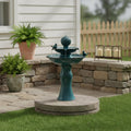 27" Teal Blue Ceramic Birds Garden Hanging Wall or Door Decor