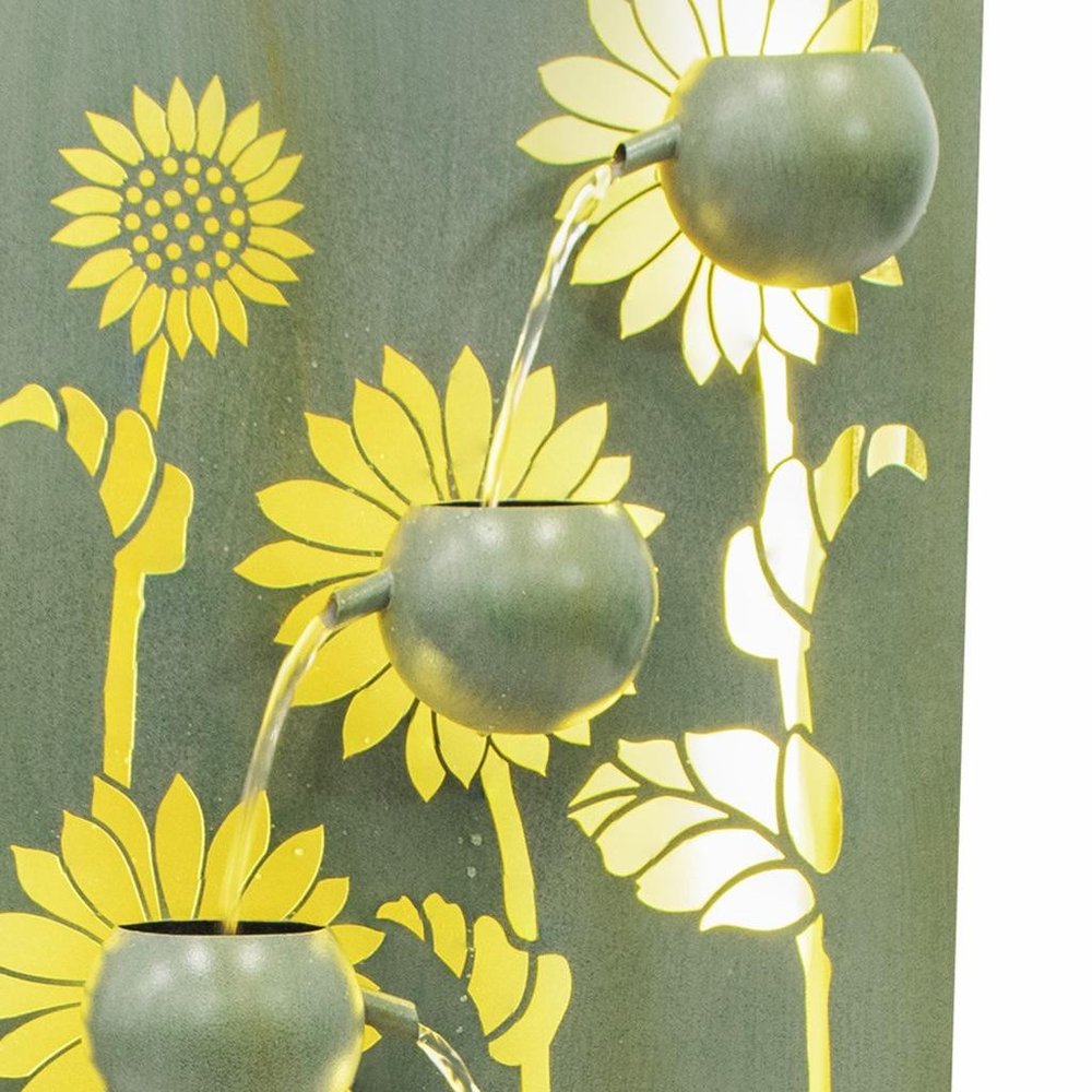49" Light Green Steel LED lights Garden Hanging Wall or Door Decor detail shot of the green metal finish.