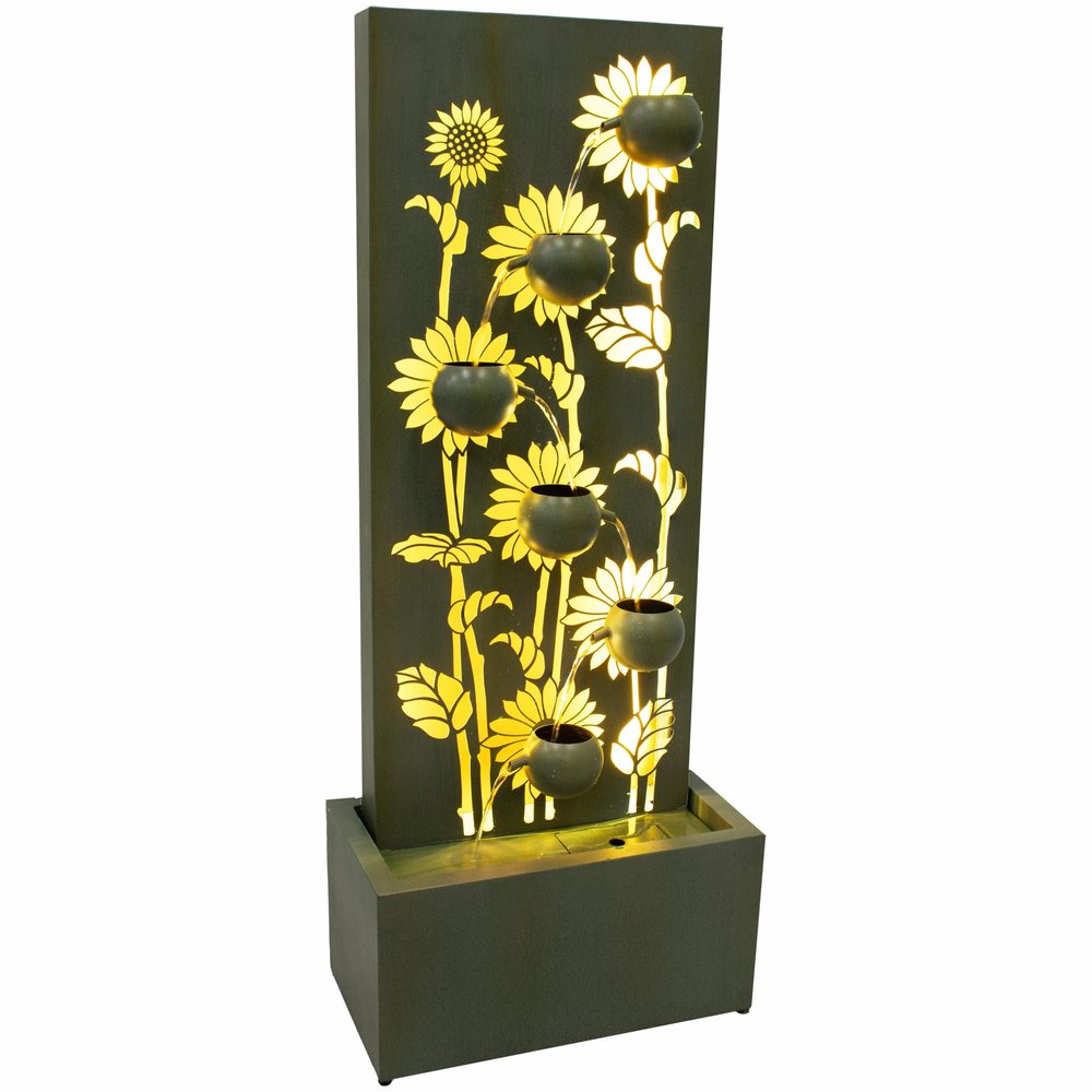 49" Light Green Steel LED lights Garden Hanging Wall or Door Decor. Outdoor accessories-decor-garden-game isolated on a plain white background, finished in green metal.