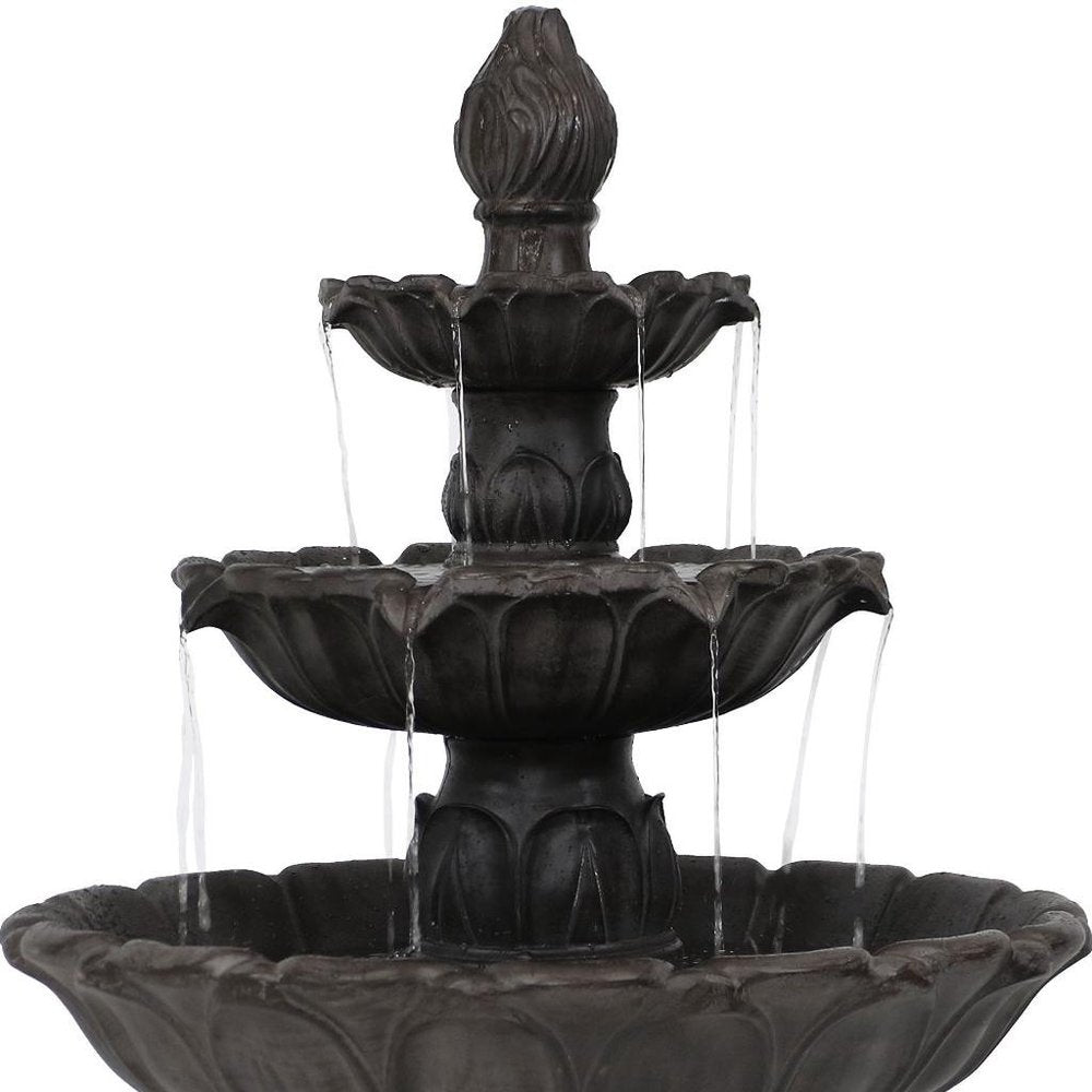 46" Dark Brown Heavy Duty Plastic Garden Hanging Wall or Door Decor. Outdoor accessories-decor-garden-game isolated on a plain white background, showing a dark brown resin surface.