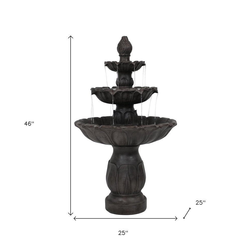 46" Dark Brown Heavy Duty Plastic Garden Hanging Wall or Door Decor. Outdoor accessories-decor-garden-game isolated on a plain white background, in a dark brown resin finish.
