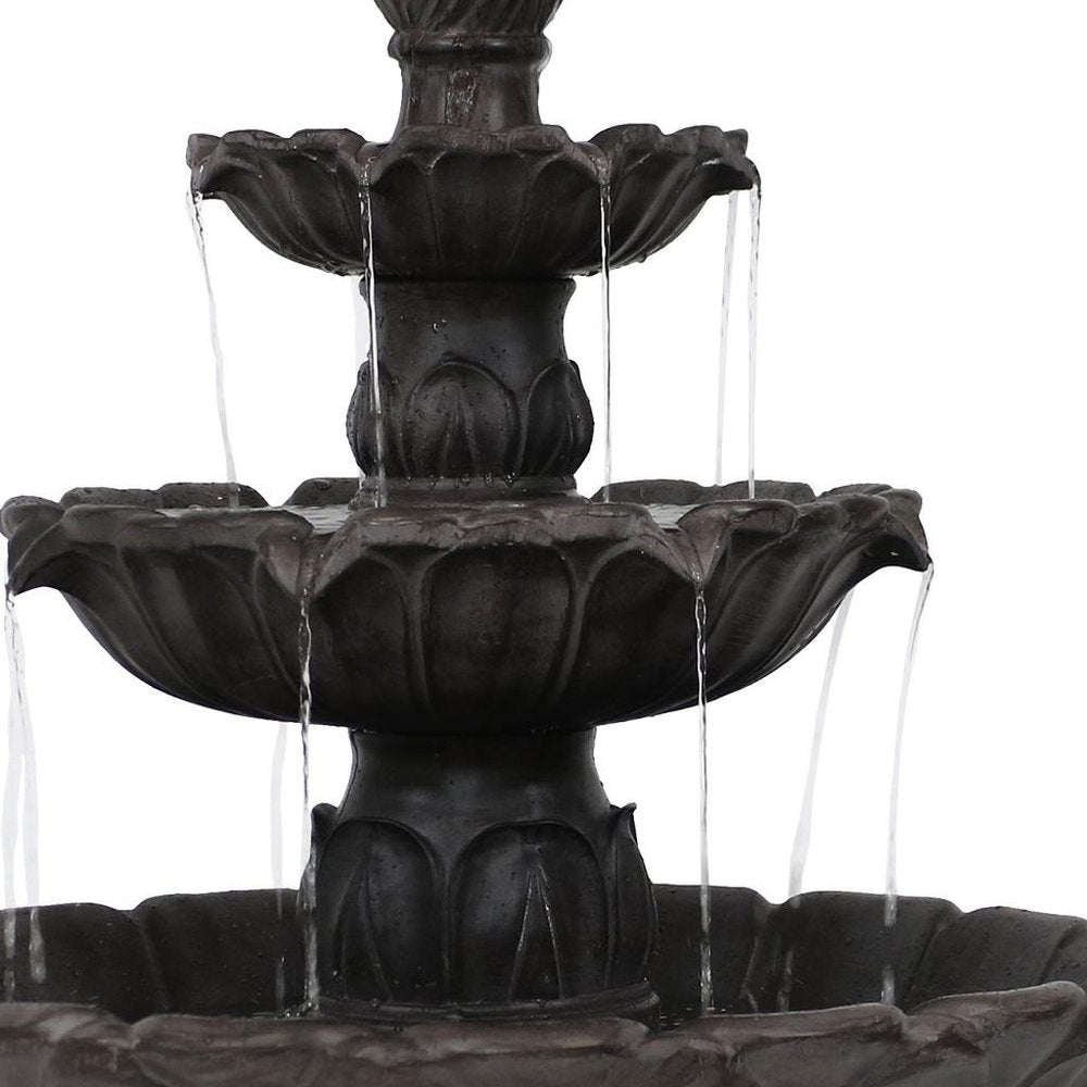 46" Dark Brown Heavy Duty Plastic Garden Hanging Wall or Door Decor. Outdoor accessories-decor-garden-game isolated on a plain white background, finished in dark brown resin.