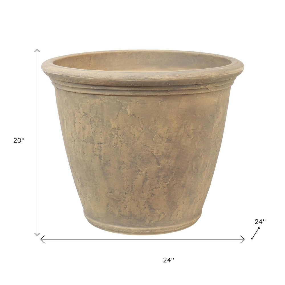 20" X 24" Beige Heavy Duty Plastic Round Pot Planter