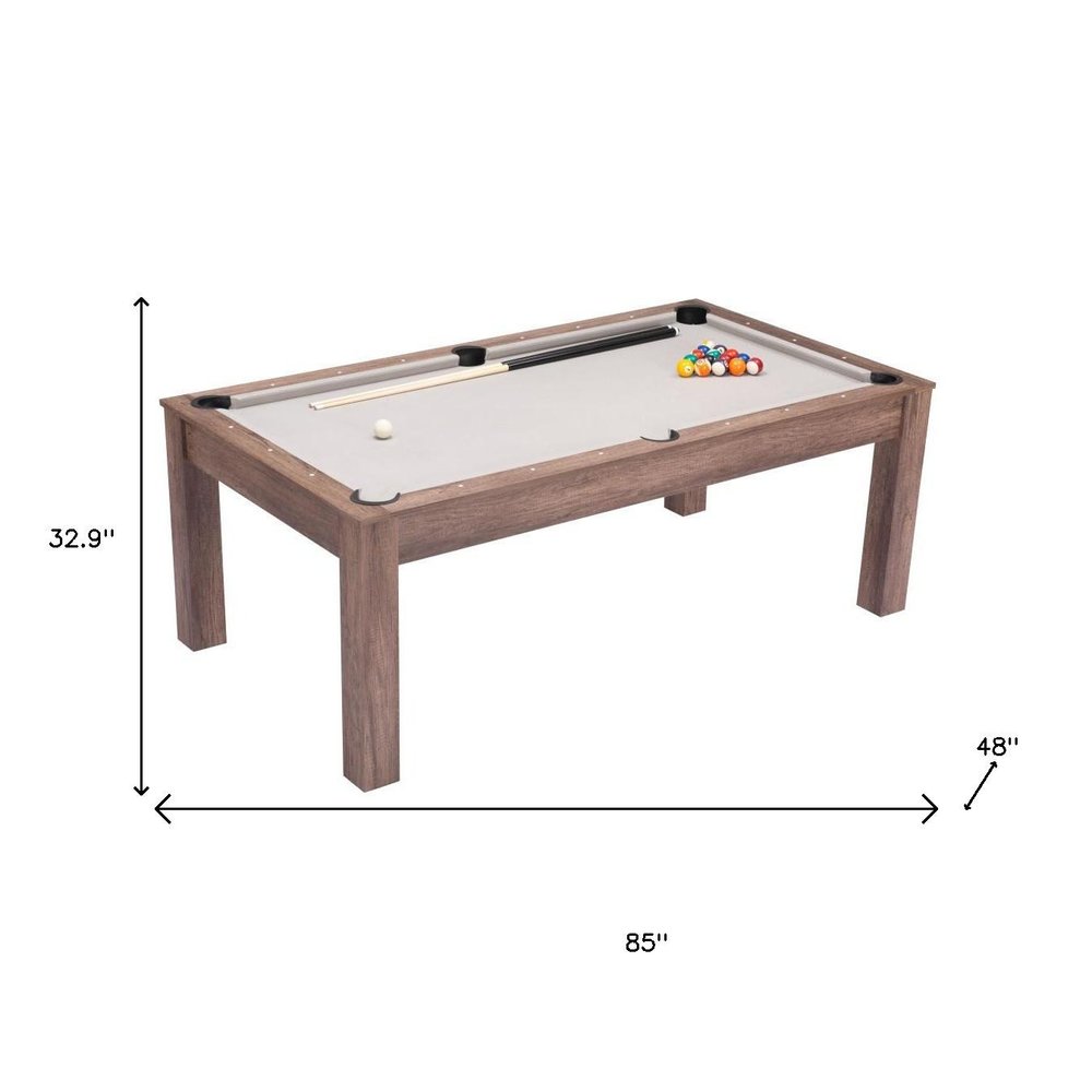 85" Brown Convertible Game And Dining Table