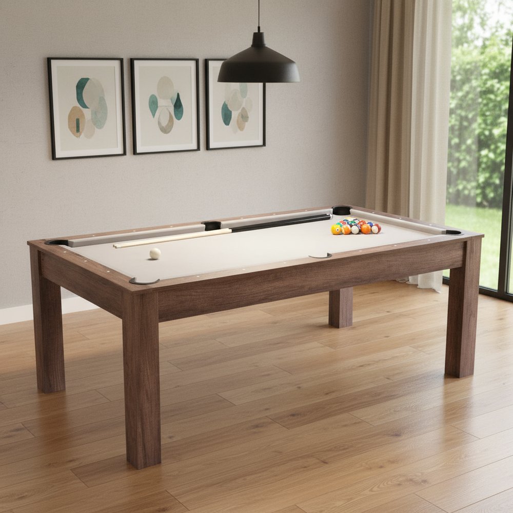 85" Brown Convertible Game And Dining Table in a home interior