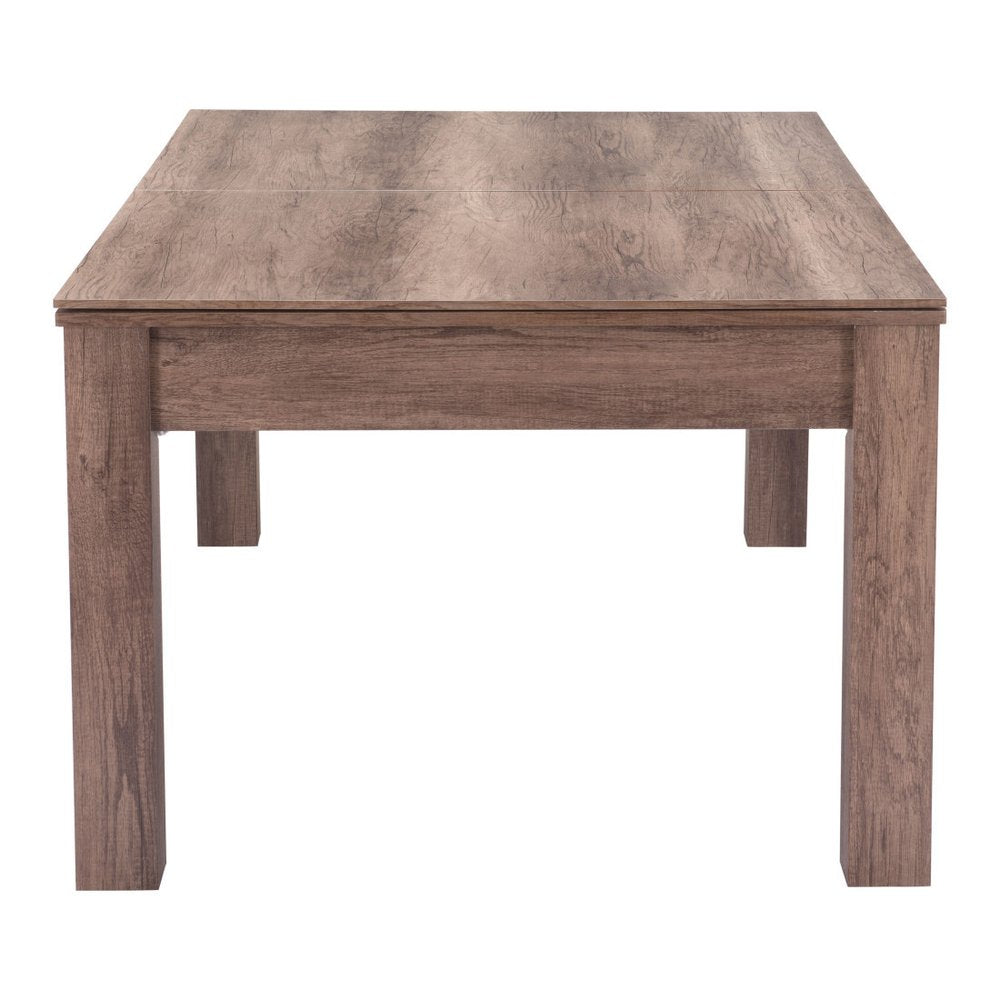 85" Brown Convertible Game And Dining Table on a white background