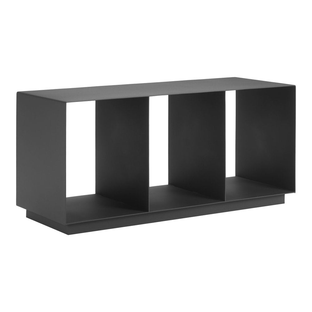 36" Charcoal Aluminum Outdoor Coffee Table. Outdoor table isolated on a plain white background, in a charcoal metal finish.