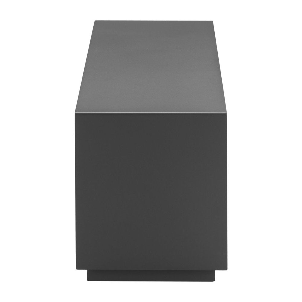 36" Charcoal Aluminum Outdoor Coffee Table. Outdoor table isolated on a plain white background, finished in charcoal metal.