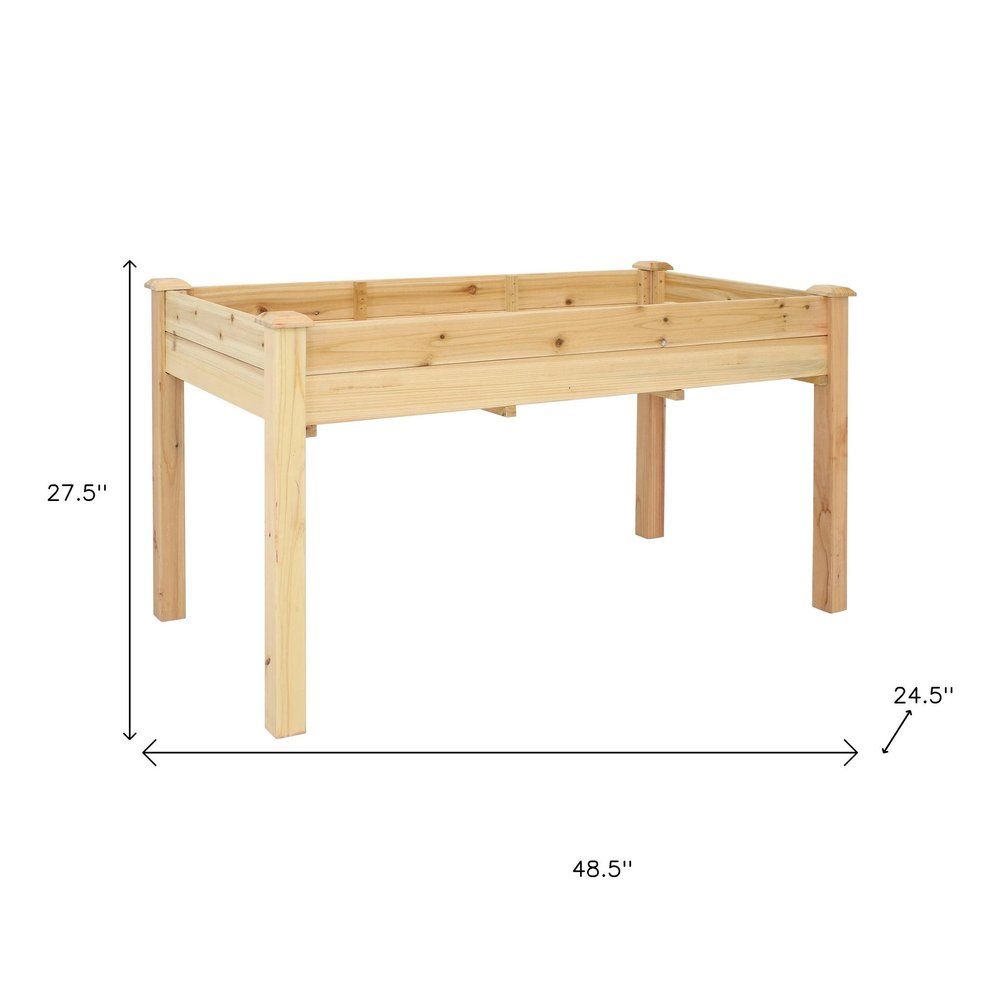 49" X 25" Natural Rectangular Raised Garden Bed