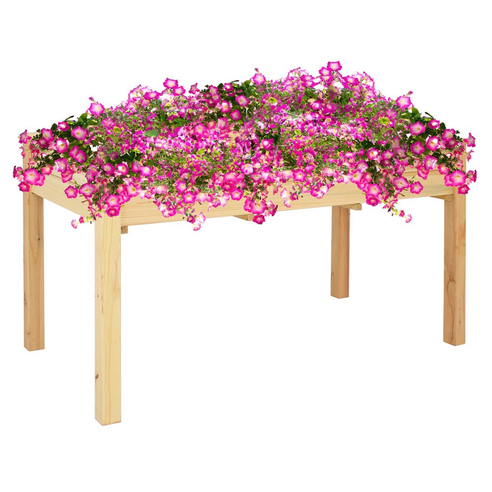 49" X 25" Natural Rectangular Raised Garden Bed