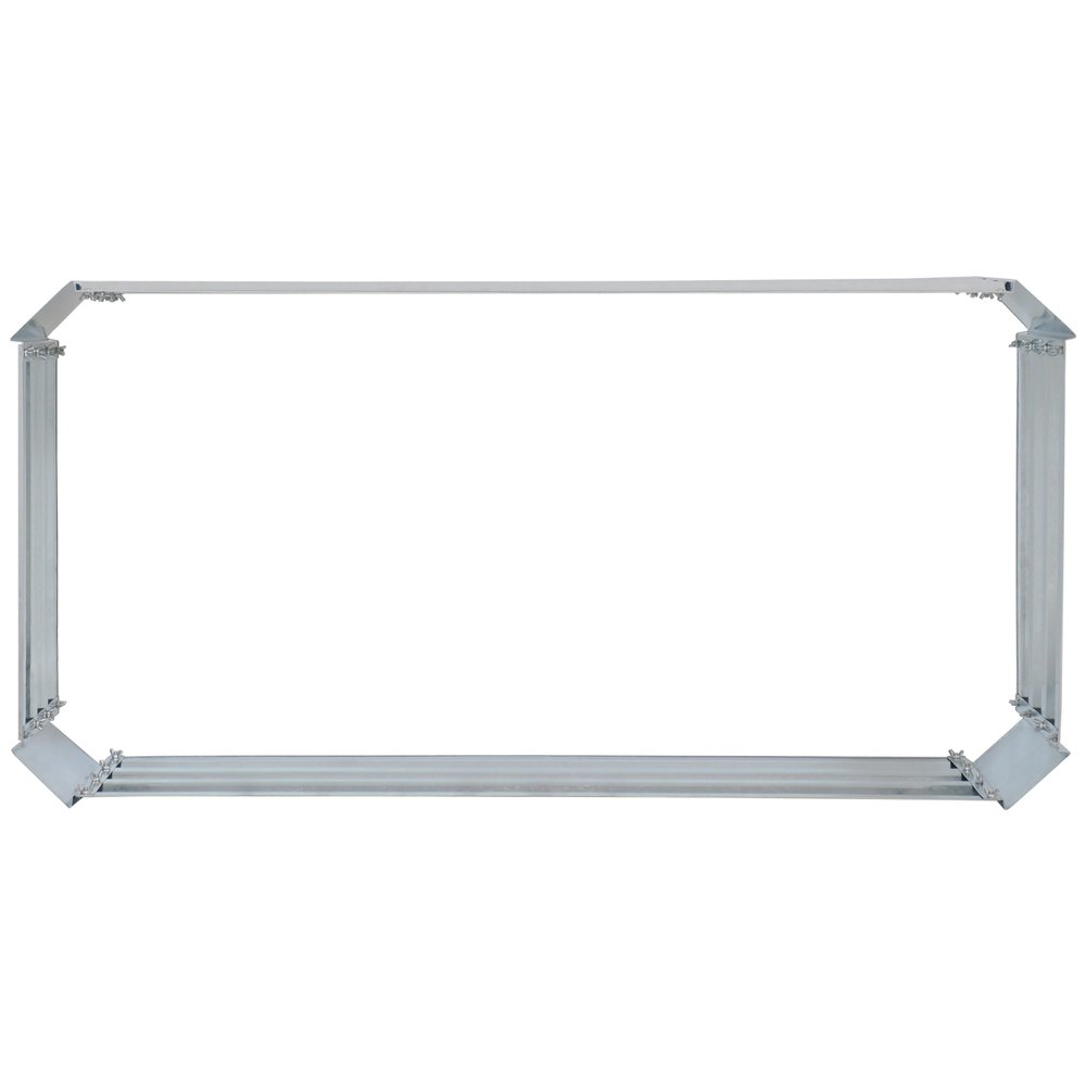 12" X 48" Silver Metal Rectangular Raised Garden Bed. Outdoor planter isolated on a plain white background, in a silver metal finish.