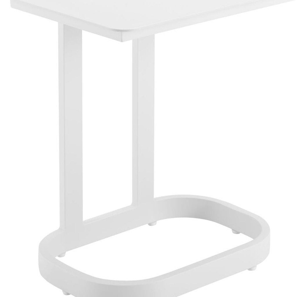 22" White Aluminum Outdoor Side Table