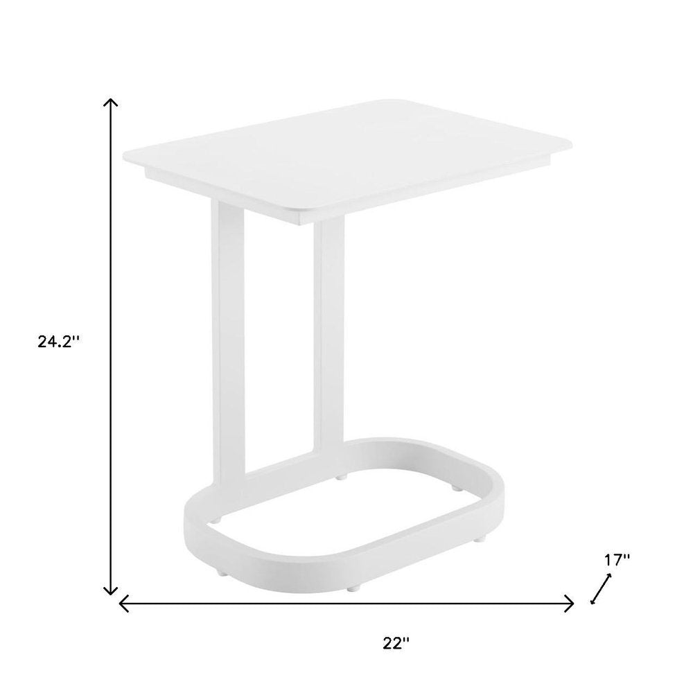 22" White Aluminum Outdoor Side Table