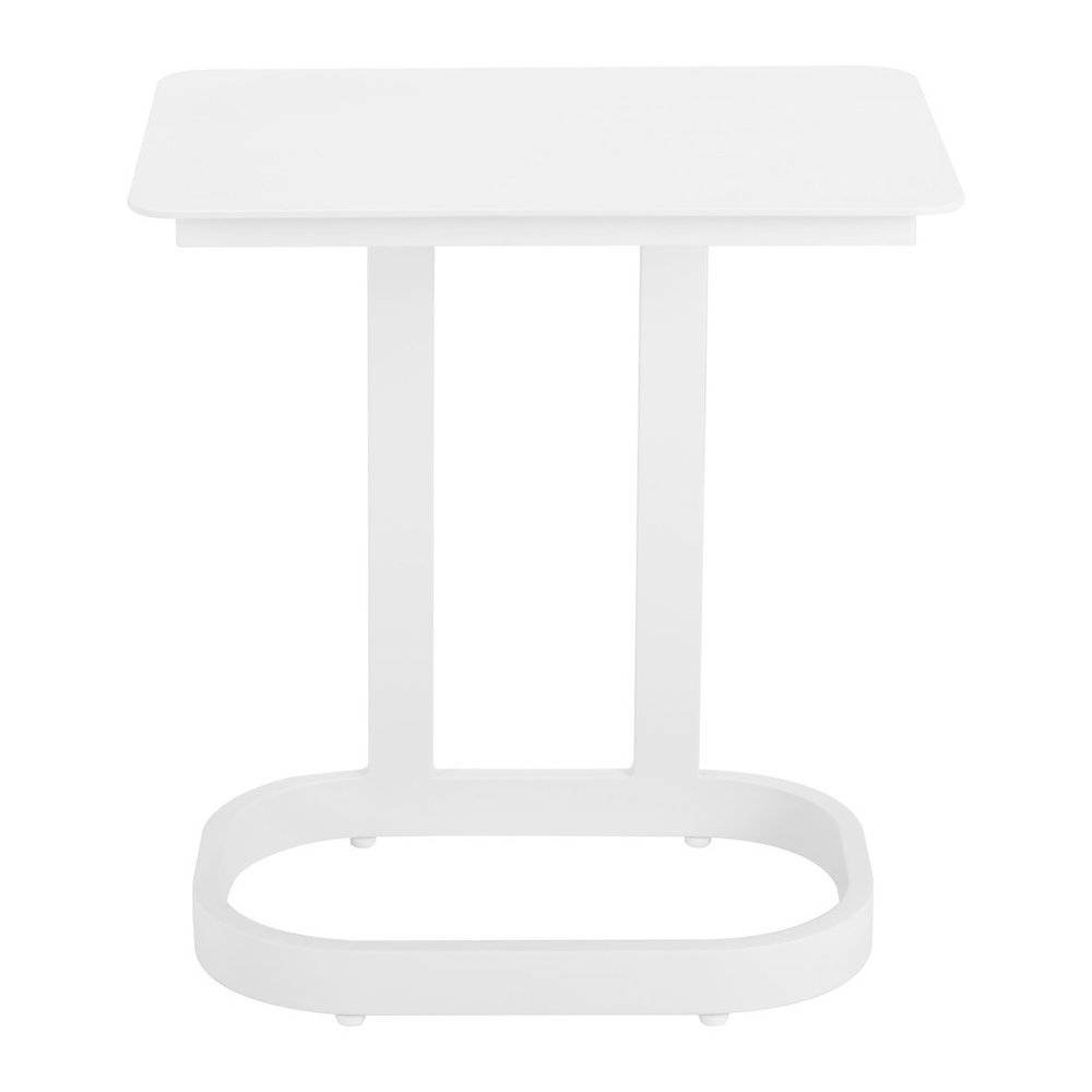 22" White Aluminum Outdoor Side Table