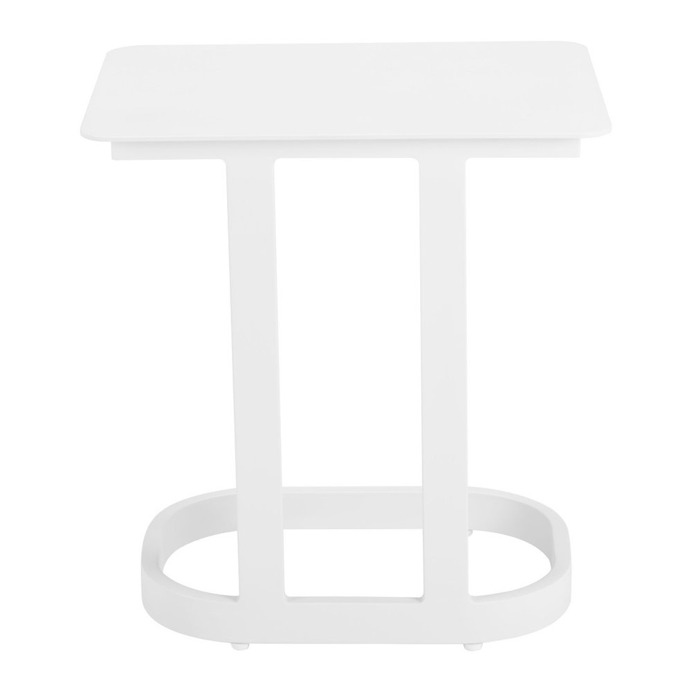 22" White Aluminum Outdoor Side Table