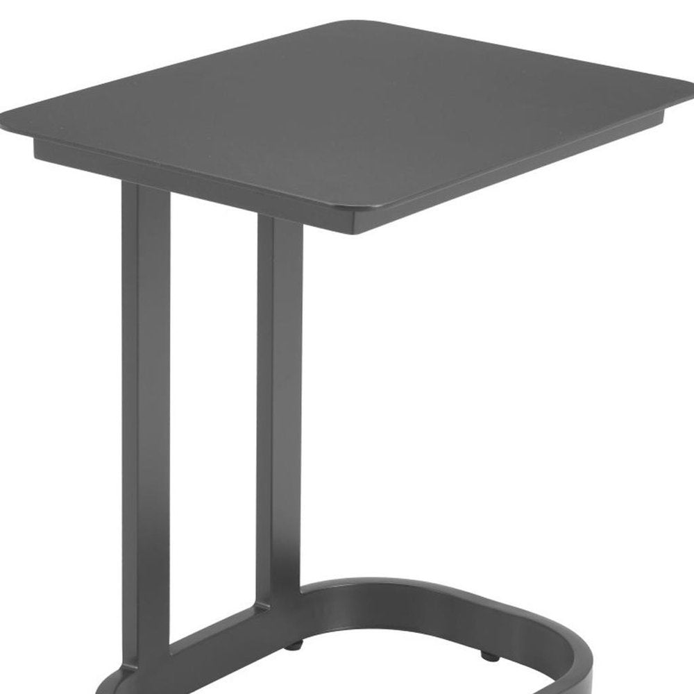 22" Black Aluminum Outdoor Side Table