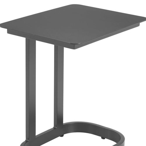 22" Black Aluminum Outdoor Side Table