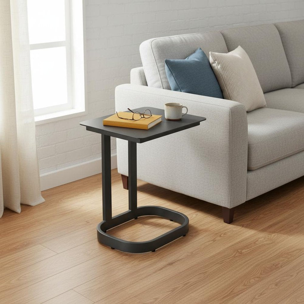 22" Black Aluminum Outdoor Side Table
