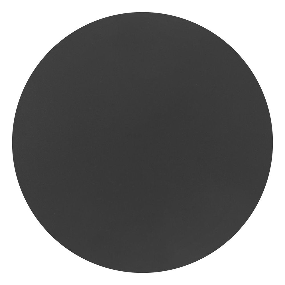 20" Black Aluminum Round Outdoor Side Table. Outdoor table isolated on a plain white background, finished in black metal.