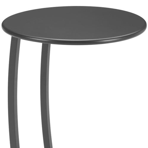 20" Black Aluminum Round Outdoor Side Table