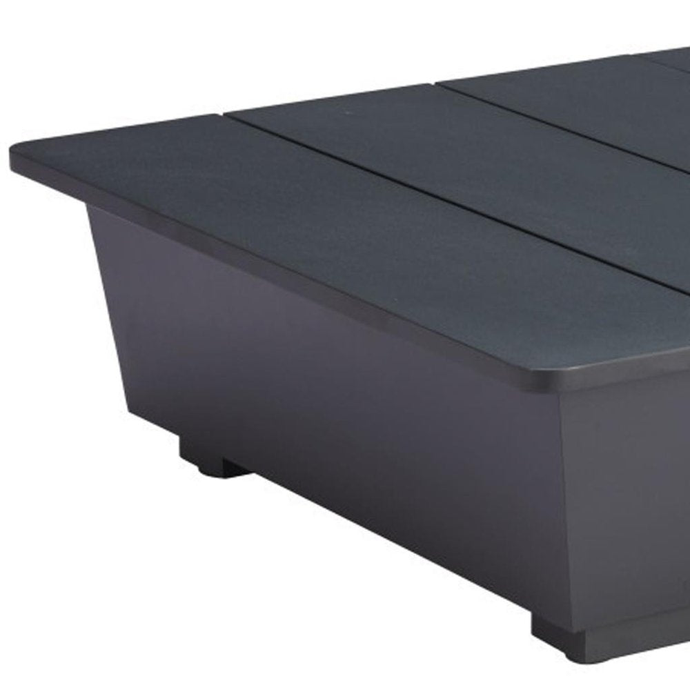 32" Gray Aluminum Square Outdoor Coffee Table