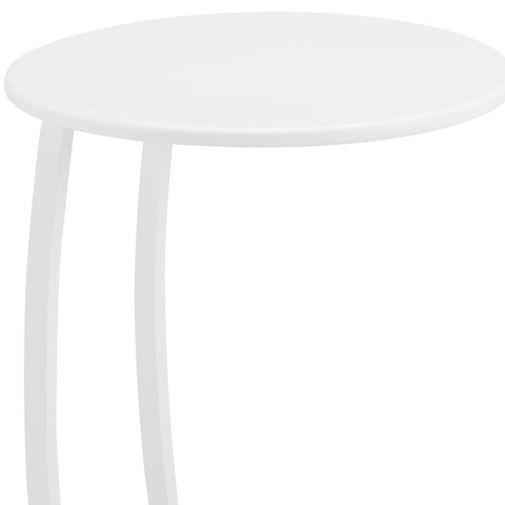 20" White Aluminum Round Outdoor Side Table