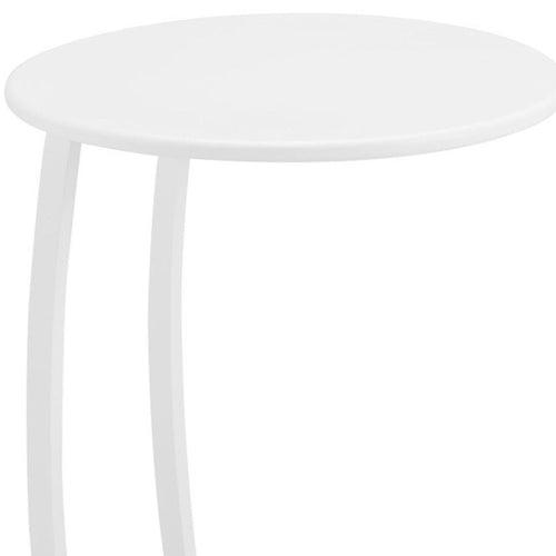 20" White Aluminum Round Outdoor Side Table