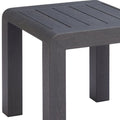 23" Black Aluminum Square Outdoor Side Table. Outdoor table isolated on a plain white background, showing a black metal surface.