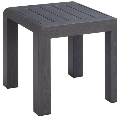 23" Black Aluminum Square Outdoor Side Table