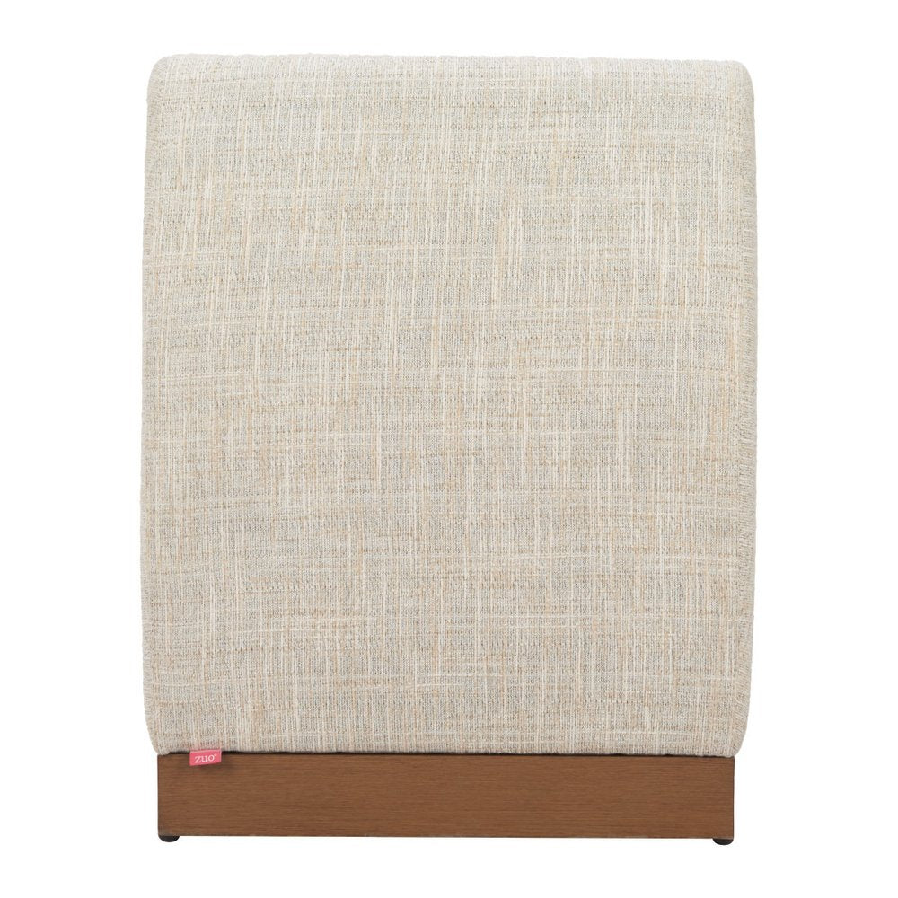 24" Beige Aluminum Outdoor Accent Chair