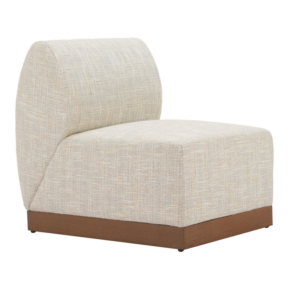24" Beige Aluminum Outdoor Accent Chair