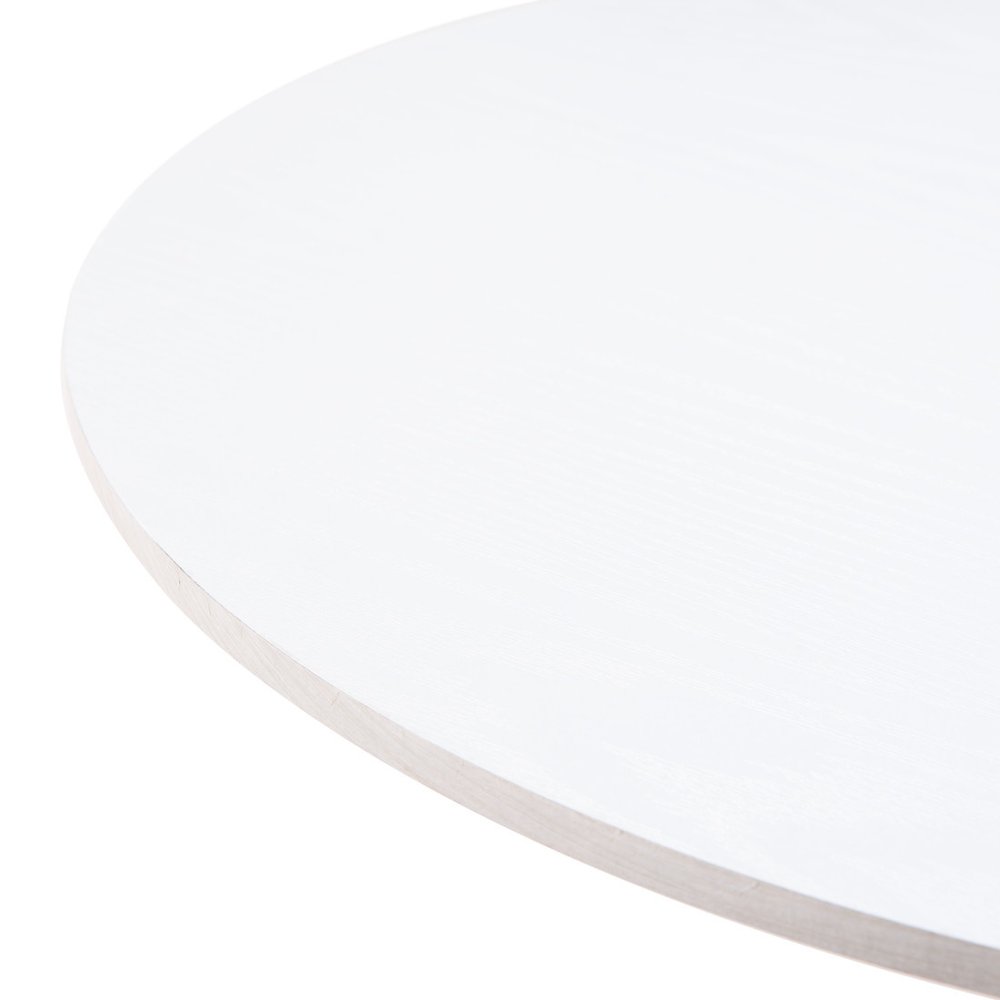 24" White Wood and Steel Rounded Bar Table