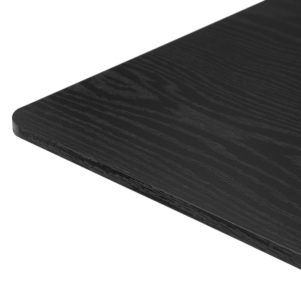 24" Black Wood and Steel Square Bar Table. Bar & restaurant table isolated on a plain white background, finished in black metal.