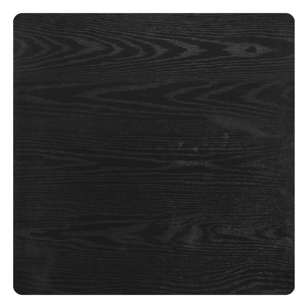 24" Black Wood and Steel Square Bar Table. Bar & restaurant table isolated on a plain white background, in a black metal finish.