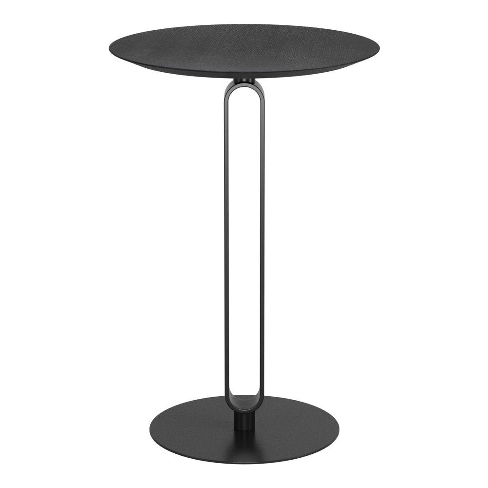 24" Black Wood and Steel Rounded Bar Table - 35.40" H x 24.00" W x 24.00" D