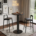 24" Black Wood and Steel Rounded Bar Table