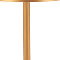 24" Beige and Gold Faux Terrazzo and Steel Rounded Bar Table. Bar & restaurant table isolated on a plain white background, in a beige metal finish.