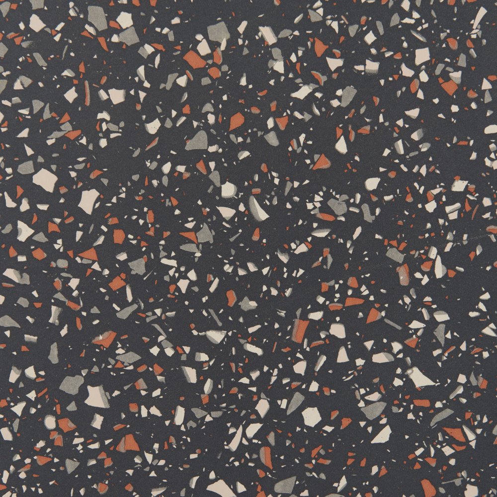 24" Black Faux Terrazzo and Steel Square Bar Table. Bar & restaurant table in black metal.
