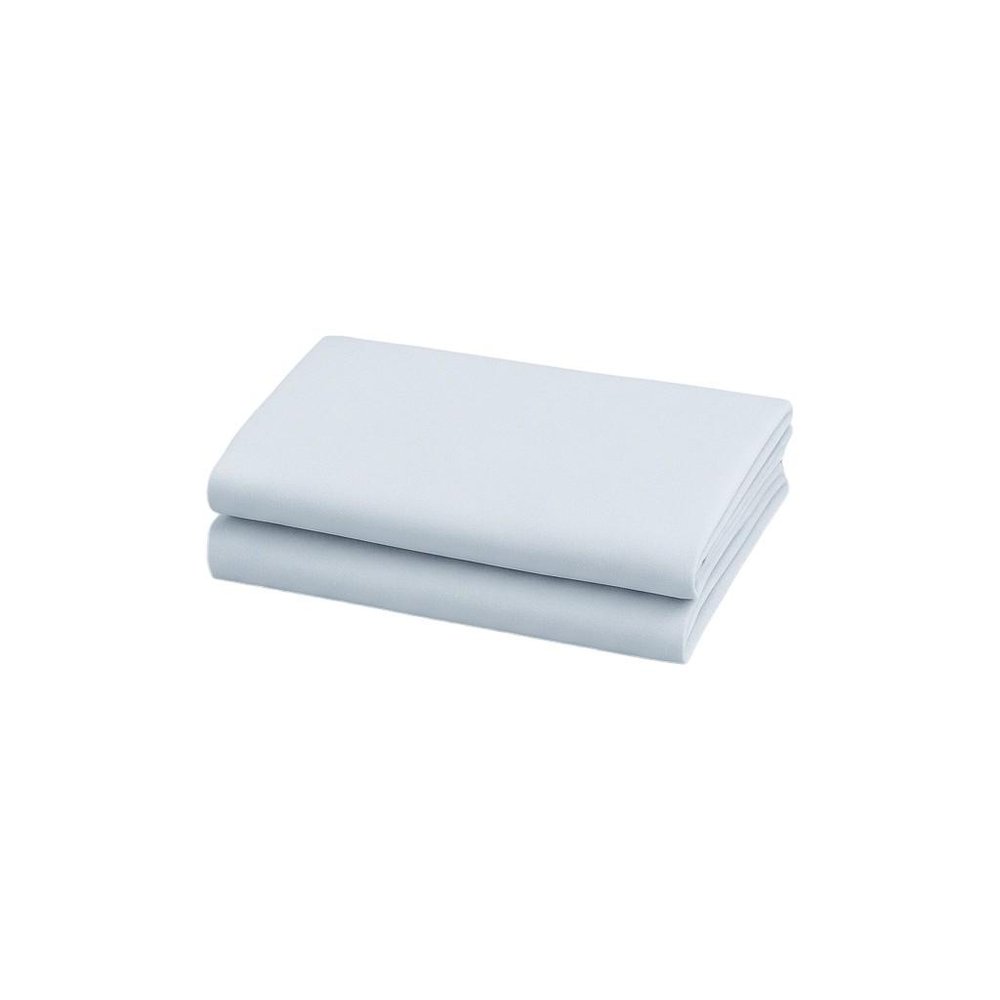 Set of Two Light Blue Cotton Queen Pillowcases