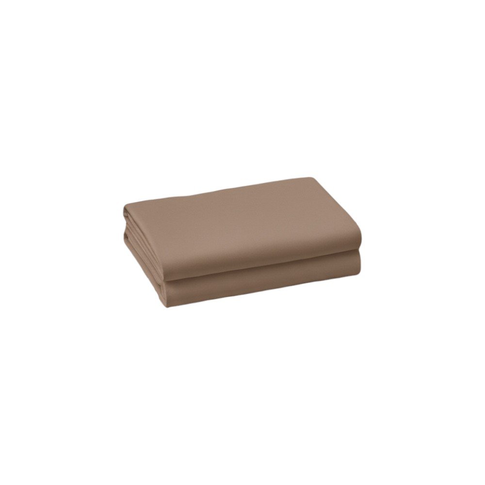 Set of Two Light Brown Cotton Queen Pillowcases