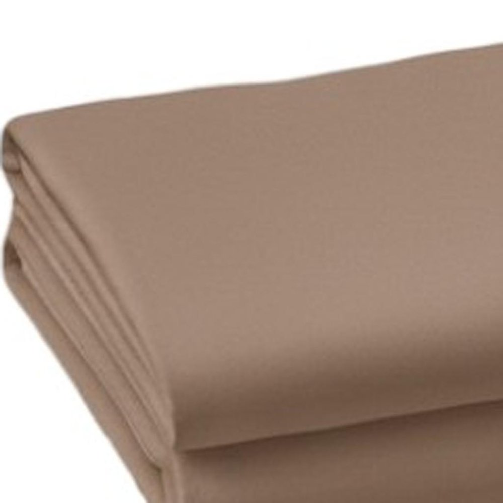 Set of Two Light Brown Cotton Queen Pillowcases