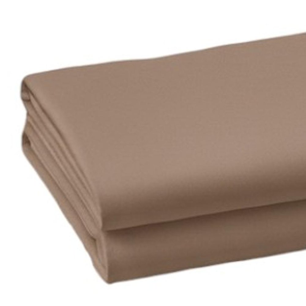 Set of Two Light Brown Cotton Queen Pillowcases