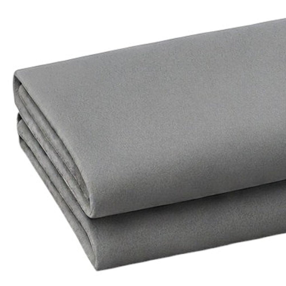 Set of Two Light Gray Cotton King Pillowcases