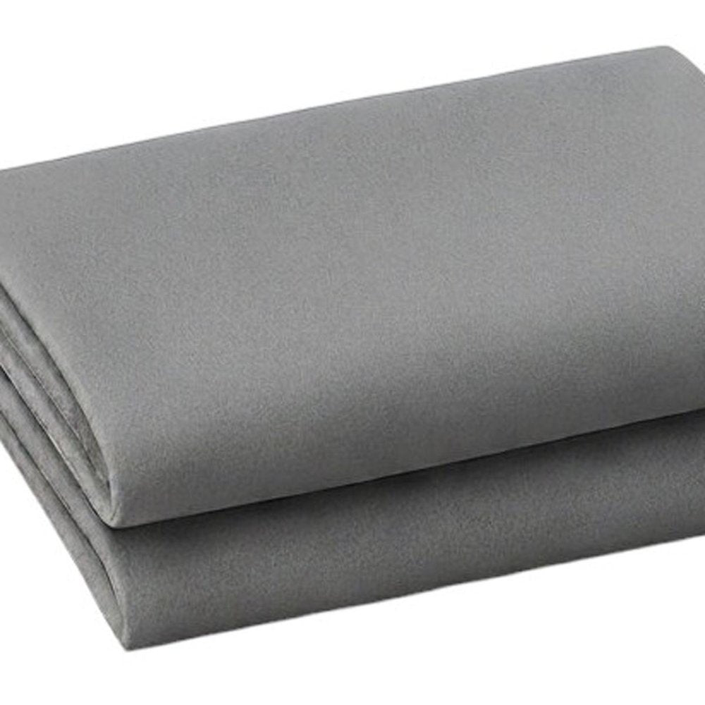 Set of Two Light Gray Cotton King Pillowcases